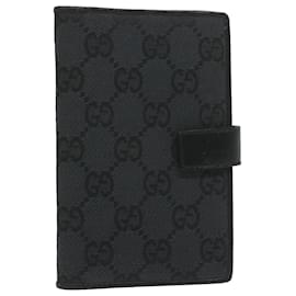 Gucci-GUCCI GG Canvas Day Planner Cover Black 031 0416 1023 Auth yk9858-Black