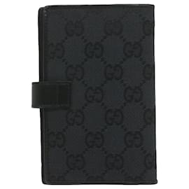 Gucci-GUCCI GG Canvas Day Planner Cover Black 031 0416 1023 Auth yk9858-Black