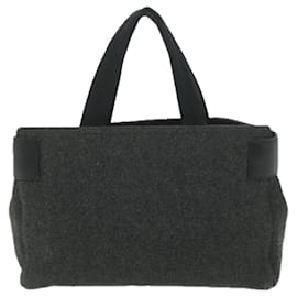 Prada-PRADA Hand Bag Wool Gray Auth 61417-Grey