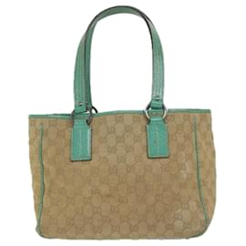 Gucci-GUCCI GG Lona Tote Bag Bege 113019 auth 61158-Bege