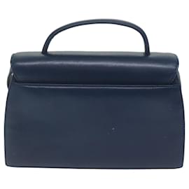 Givenchy-GIVENCHY Hand Bag Leather 2way Navy Auth am5397-Navy blue