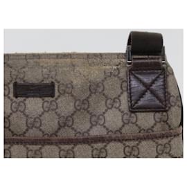 Gucci-GUCCI GG Supreme Shoulder Bag PVC Leather Beige 141626 auth 63112-Beige