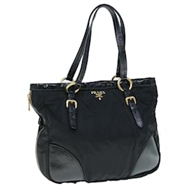 Prada-PRADA Shoulder Bag Nylon Black Auth 62815-Black