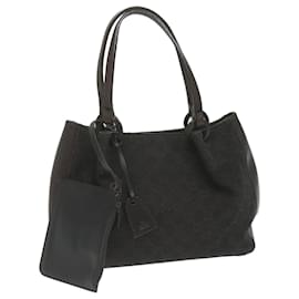 Gucci-GUCCI GG Canvas Hand Bag Black 101919 auth 61155-Black