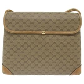 Gucci-GUCCI Micro GG Supreme Shoulder Bag PVC Leather Beige 007 49 5548 Auth am5530-Beige