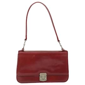 Versace-VERSACE Shoulder Bag Leather Red Auth ac2601-Red