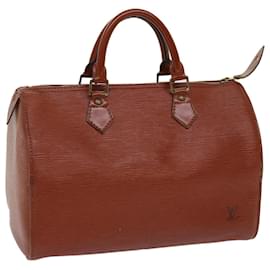 Louis Vuitton-Louis Vuitton Epi Speedy 30 Hand Bag Brown M43003 LV Auth 63458-Brown