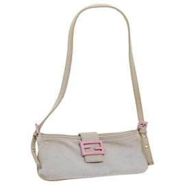 Fendi-FENDI Mamma Baguette Bolsa de ombro algodão Branco 2354 26685 008 Ep de autenticação2844-Branco