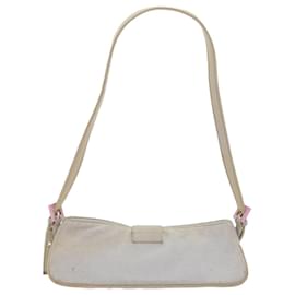 Fendi-FENDI Mamma Baguette Shoulder Bag cotton White 2354 26685 008 Auth ep2844-White