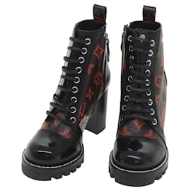 Louis Vuitton-LOUIS VUITTON Catgram Star Trail Line Boots Shoes 35 Black LV Auth 58981A-Black