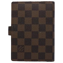 Louis Vuitton-LOUIS VUITTON Damier Ebene Agenda PM Day Planner Cover R20700 LV Auth am5498-Outro