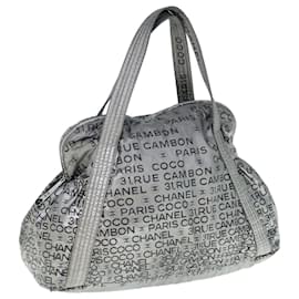 Chanel-CHANEL Unlimited Shoulder Bag Nylon Silver CC Auth yb486-Silvery