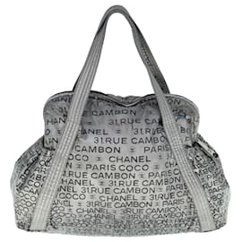 Chanel-CHANEL Unlimited Shoulder Bag Nylon Silver CC Auth yb486-Silvery