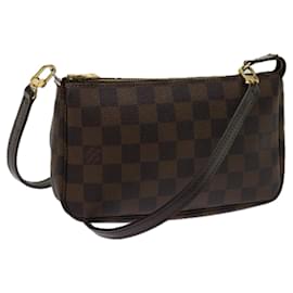 Louis Vuitton-LOUIS VUITTON Damier Ebene Pochette Acessórios Bolsa N41206 Autenticação de LV 43944-Outro