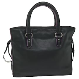 Loewe-LOEWE Flamenco Hand Bag Leather 2way Black Auth hk1050-Black
