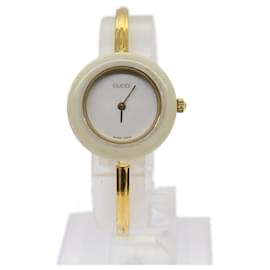 Gucci-Relógios GUCCI em tom dourado branco Auth am5459-Branco,Outro