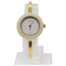 Montres GUCCI Doré Blanc Auth am5459 Blanc Autre