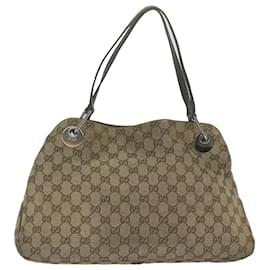 Gucci-GUCCI GG Lona Tote Bag Bege 121023 auth 62748-Bege