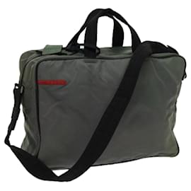 Prada-PRADA Boston Bag Nylon 2Way Green Auth ar11180b-Green
