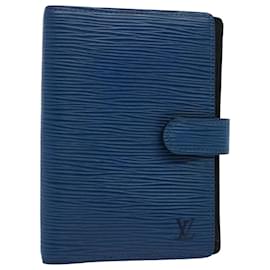 Louis Vuitton-LOUIS VUITTON Epi Agenda PM Day Planner Capa Azul R20055 Autenticação de LV 62889-Azul