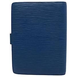 Louis Vuitton-LOUIS VUITTON Epi Agenda PM Tagesplaner Cover Blau R20055 LV Auth 62889-Blau