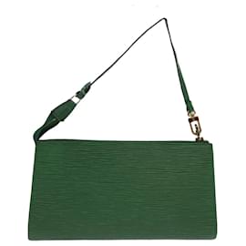 Louis Vuitton-Estuche LOUIS VUITTON Epi Pochette Accessoires Verde M52984 LV Auth 63051-Verde