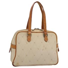 Burberry-BURBERRY Blue Label Hand Bag Canvas Beige Auth bs10778-Beige