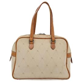 Burberry-BURBERRY Blue Label Hand Bag Canvas Beige Auth bs10778-Beige