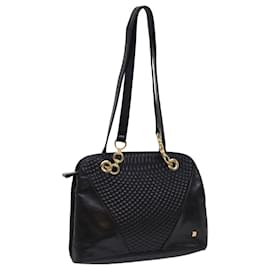 Bally-BALLY Shoulder Bag Leather Black Auth yb483-Black