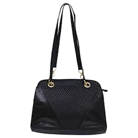 Bally-BALLY Shoulder Bag Leather Black Auth yb483-Black
