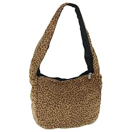 Autre Marque-BOTTEGA VENETA Leopard Reversible Shoulder Bag Nylon Brown Black Auth ar11099-Brown,Black