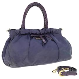 Prada-Prada Handtasche Nylon 2Weg Purple Auth yb458-Lila