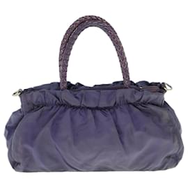 Prada-Prada Hand Bag Nylon 2way Purple Auth yb458-Purple