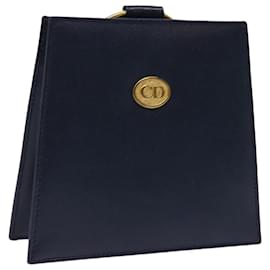 Christian Dior-Christian Dior Hand Bag Leather Navy Auth 63074A-Navy blue