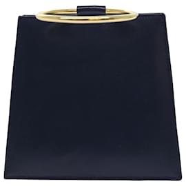 Christian Dior-Christian Dior Bolsa de mão em couro marinho Auth 63074UMA-Azul marinho