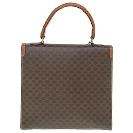 Céline-CELINE Macadam Canvas Hand Bag PVC Leather Brown Auth 63166-Brown