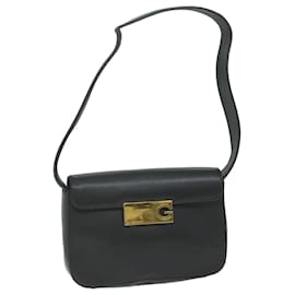 Givenchy-GIVENCHY Shoulder Bag Leather Black Auth bs11230-Black