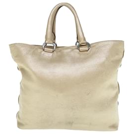 Prada-PRADA Hand Bag Leather Gold Tone Auth hk1024-Other