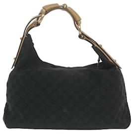 Gucci-gucci GG Canvas Shoulder Bag black 115867 auth 63735-Black