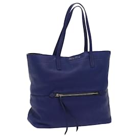 Miu Miu-Miu Miu Tote Bag Leather Blue Auth 63446-Blue