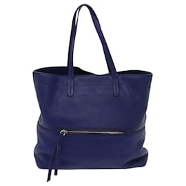 Miu Miu-Miu Miu Tote Bag Leather Blue Auth 63446-Blue