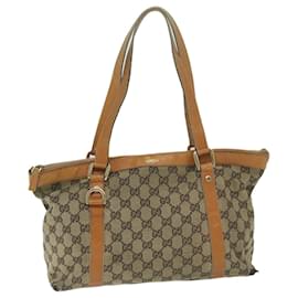 Gucci-GUCCI GG Lona Tote Bag Bege 141470 auth 63390-Bege