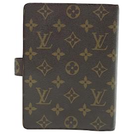 Louis Vuitton-LOUIS VUITTON Monogramm Agenda MM Tagesplaner Cover R20105 LV Auth 63913-Monogramm