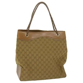 Gucci-GUCCI GG Canvas Tote Bag Brown 109141 auth 63587-Brown