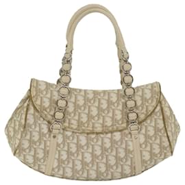 Christian Dior-Christian Dior Trotter Romantic Hand Bag PVC Leather Beige Auth 63944-Beige