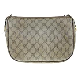 Gucci-GUCCI GG Supreme Shoulder Bag PVC Leather Beige 001 854 6106 auth 61277-Beige