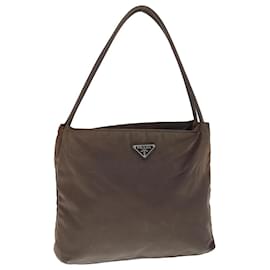 Prada-Prada Tote Bag Nylon Brown Auth 63259-Marrom