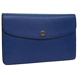 Louis Vuitton-LOUIS VUITTON Epi Montaigne 27 Clutch Bag Blue M52655 LV Auth 63062-Blue