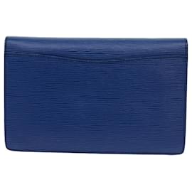 Louis Vuitton-LOUIS VUITTON Epi Montaigne 27 Pochette Bleu M52655 Auth LV 63062-Bleu