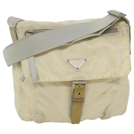 Prada-PRADA Shoulder Bag Nylon White Auth bs10683-White